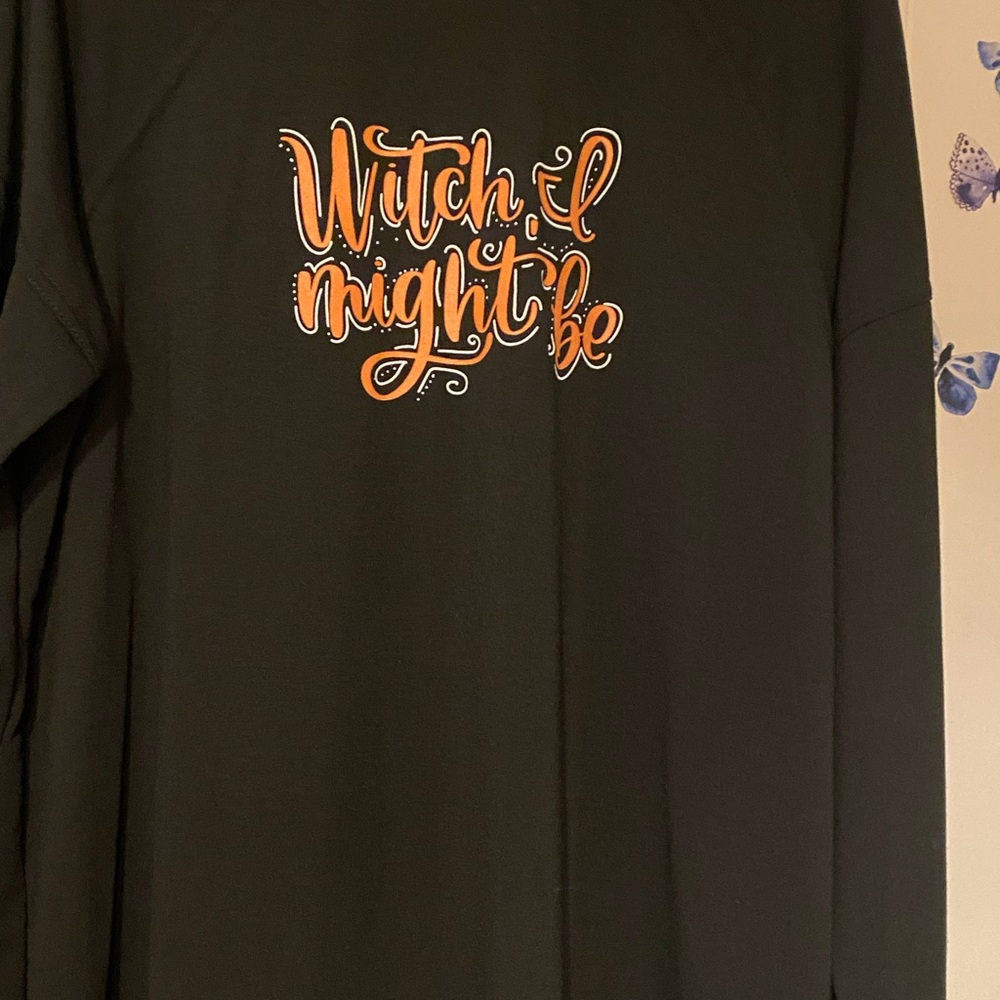 Black Halloween Shirt with Orange Print